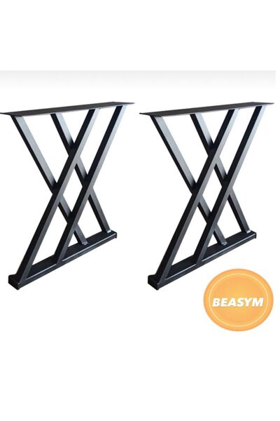 Beasym Sehpa Ayağı Masif Ahşap Kütük Orta Sehpa Ayakları Metal Ayak