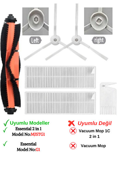 RotRever Perie compatibilă Xiaomi Mi Vacuum Mop 2in1 Essential (G1 / Mjstg1),...