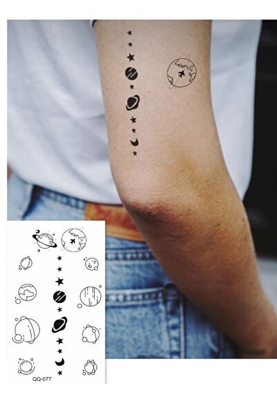 Be Best Unisex Karışık Gezegen Desen Geçici Dövme CD590