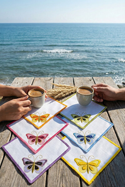 NGR HOME 6'LI KESME NAKIŞ KAHVE YANI SUNUM KOKTEYL PEÇETESİ