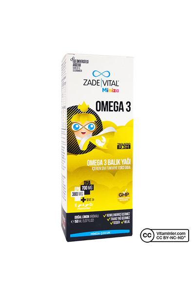 Zade Vital Miniza Omega 3 Balık Yağı 150 mL