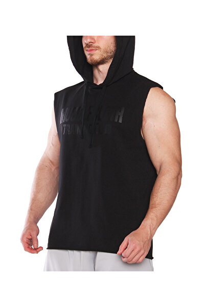 MUSCLECLOTH Training Club Kapüşonlu Kolsuz Sweatshirt Siyah