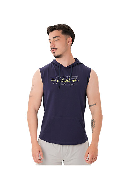 MUSCLECLOTH Icon Kapüşonlu Kolsuz T-Shirt Lacivert