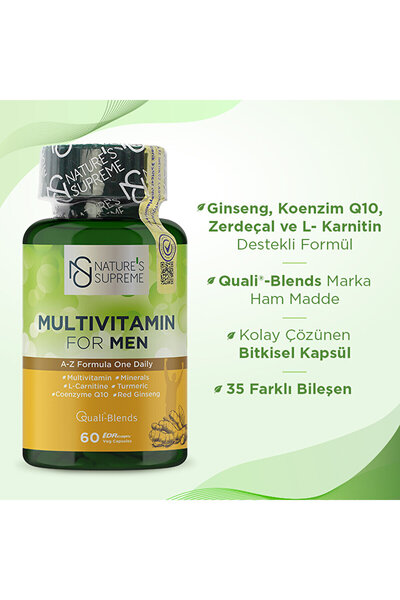 Nature's Supreme Multivitamin for Men 60 Kapsül
