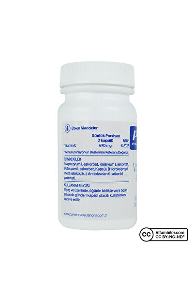 Pure Encapsulations Vitamin C Buffered 30 Kapsül