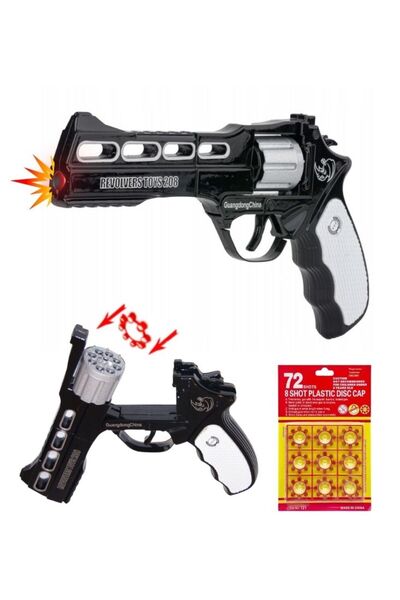 Premium مسدس لعبة أسود اللون مزود بحلقات تثبيت – مسدس آمن للأطفال للعب التخيل...