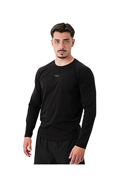 MUSCLECLOTH Elite Reglan Uzun Kollu T-Shirt Siyah