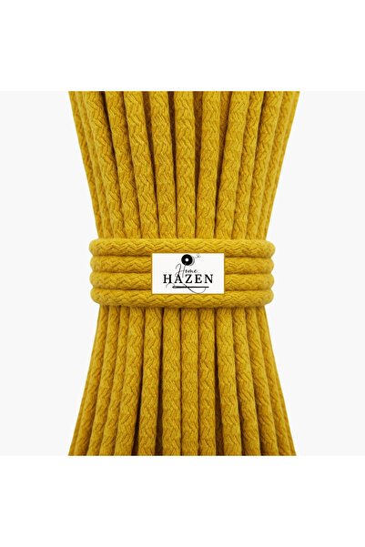 Hazen Home حبل قطني 6-7 مم 1 كجم (45-50 متر) حبل لسلة السوبلا - أصفر خردلي