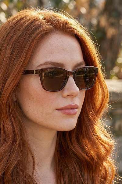 sun factory نظارات شمسية مستقطبة باللون البني للجنسين 1348 C8484 - إطار TR90 ...