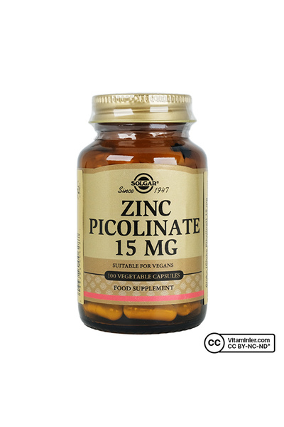Solgar Zinc Picolinate 15 Mg 100 Kapsül