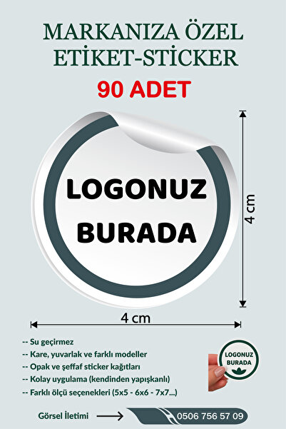 GSticker Kişiye Özel Firma Şirket Marka Butik Logo Sticker Paketleme Kargo Am...