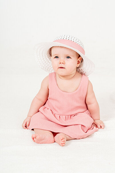 Chicsy Baby فستان للفتيات الصغيرات مع قبعة مضلعة حلوة