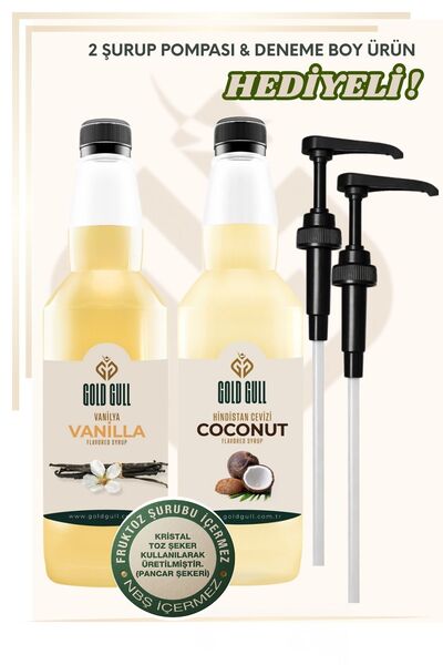 gold gull Vanilya & Hindistan Cevizi Aromalı Kahve & Meyve Şurubu 2 X 700 Ml.
