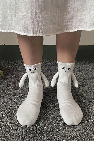 Köstebek White Hand-held Magnetic Hand-held Socks