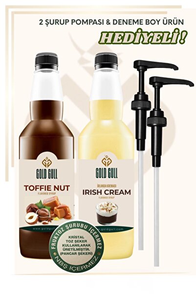 gold gull Toffee-Nut & Irish Cream Aromalı Kahve & Meyve Şurubu 2 x 700 ml.