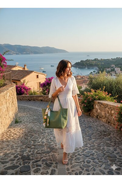 YMZBAG MINT GREEN Geantă de mână și de umăr pentru femei, tip crocodil, cu fe...