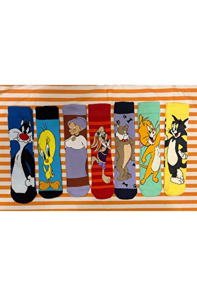 AL Bİ 90LIK 7-пакет разноцветни памучни чорапи с различни шарки
