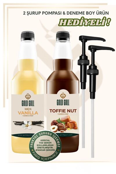 gold gull Toffee-Nut & Vanilya Aromalı Kahve & Meyve Şurubu 2 x 700 ml.