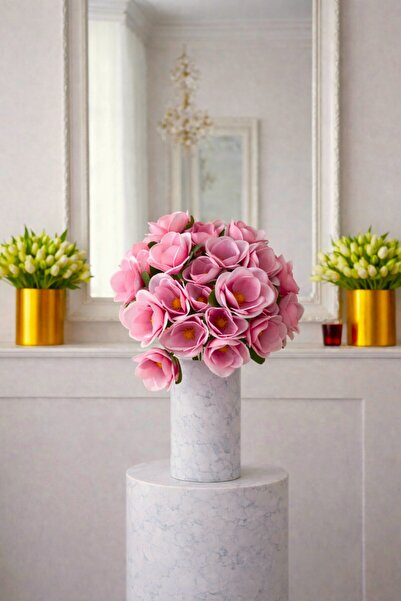 Madame Nazar Premium Gerçekçi Manolya Islak Dokulu Yapay Çiçek Demeti – 1 Dem...