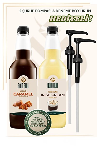gold gull Irish Cream & Karamel Aromalı Kahve & Meyve Şurubu 2 x 700 ml.