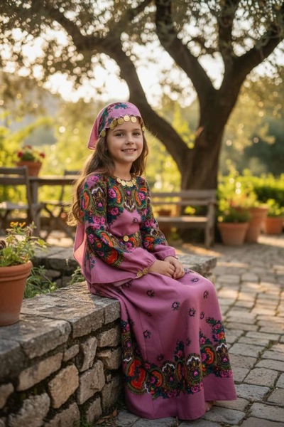 MODA Yöresel Hamavi Kız Çocuk Elbise (Şal ve Kuşak İçinde)