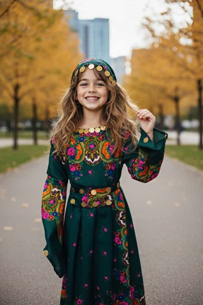 MODA Yöresel Hamavi Kız Çocuk Elbise (Şal ve Kuşak İçinde)