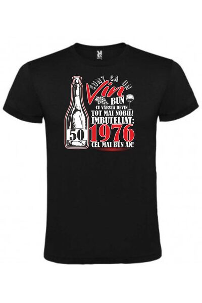 CRD PRINT Tricou unisex personalizat „Like a Fine Wine 50 Years Old”, negru, ...