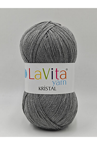 LaVita Yarn Kristal El Örgü İpi %100 Akrilik 100gr (6001 GRİ)