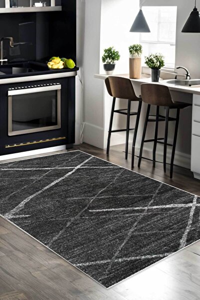 Decomia Home Dijital Kaymaz Yıkanabilir Modern İskandinav Mutfak Halısı Salon...