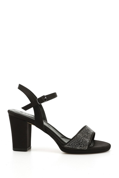 GÖNDERİ(R) Sandale cu toc cu platformă cu curele la gleznă, cu piatră neagră,...