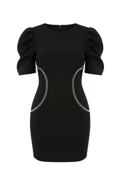 ossons Beli Taşlı Mini Tasarım Elbise