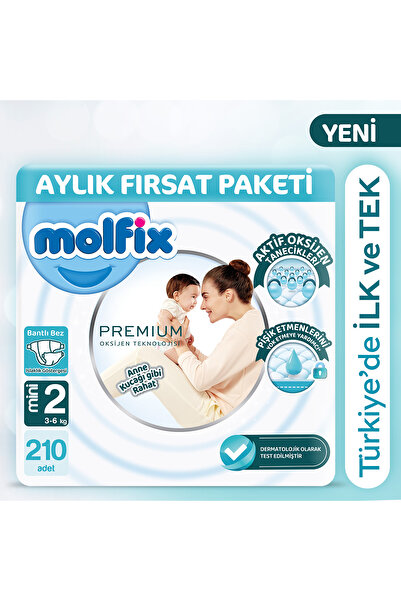 Molfix Premium Aylık Fırsat Paketi 2 Beden 210 adet