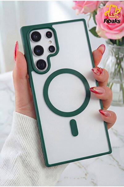 Fibaks Samsung Galaxy S23 Ultra Kılıf Magsafe Wireless Şarj Özellikli Tam Kor...