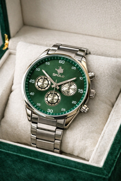 S.POLO New Sports Model Silver Color Men's Watch Bracelet with Gift Father's ...