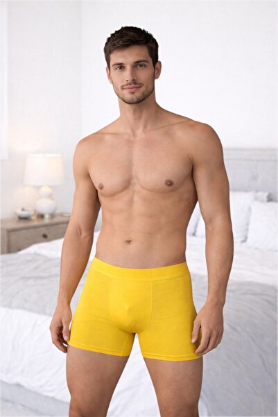 COTBOXER Men's Yellow Modal Boxers