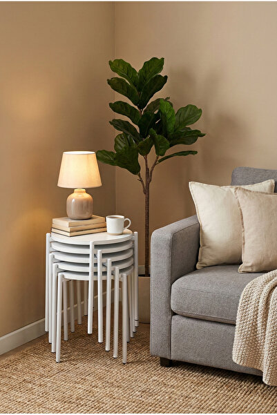 VİLİNZE Ay Metal Çok Amaçlı Zigon Tabure (5 Adet)