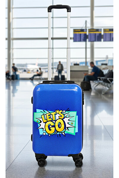 Excellent Houseware Valiză de mână LETS GO cu roți pentru avion 51 x 33 x 21,...