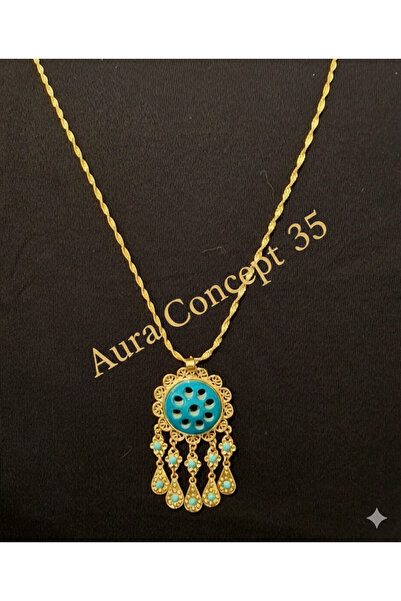 AURA CONCEPTS Mardin 9 Gözlü Süryani Çelik Kolye Nazarlık