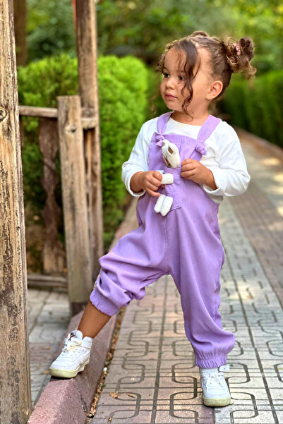Pollito Unisex Boy Çizgi Fitilli Teddy Oyuncaklı 2'li Salopet