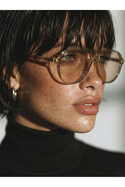 TomyHelf Retro Pilot Leopar Desen Nude Cam Güneş Gözlüğü UV400