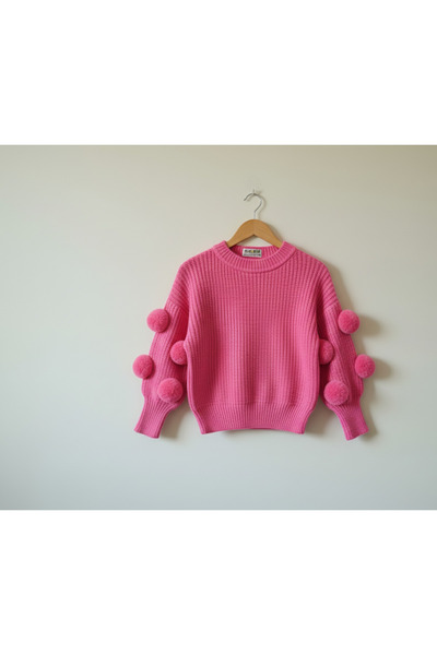 Nimini Kids Pulover pentru fetiță și copil cu detaliu cu mâneci cu pompon (2-...