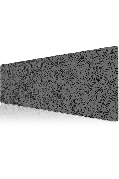 KlasseGear Pro Dark Grey Map Lines 100x50 Cm Xxxl Gaming Oyuncu Mouse Pad Mou...