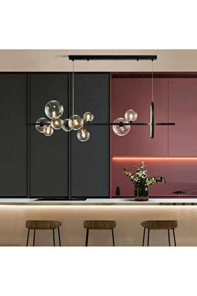 LUXXO Πολυέλαιος εξοπλισμένος με LED 15W + 10xG9, τρίχρωμος, γυάλινα αμπαζούρ...