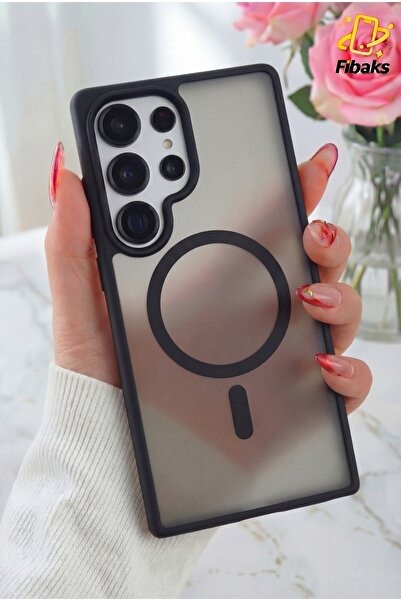 Fibaks Galaxy S25 Ultra Uyumlu Kılıf Kamera Çıkıntılı Magsafe Şarj Destekli H...