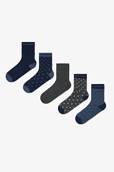 Penti Multicolored Men's Polka Dot Patterned 5-Piece Socks
