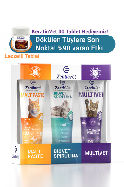 zentiavet Kedi Maltı Kedi vitamini Kedi Multivitamin Kedi Tüy Dökülme Önleyic...