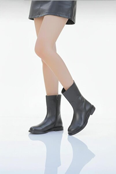 37Numara حذاء نسائي كبير الحجم من الجلد الطبيعي بنعل منخفض 41-42-43-44-جلد أسود