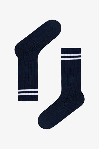 Penti Lacivert Kız Çocuk Sporty Çizgili Pantolon Çorabı