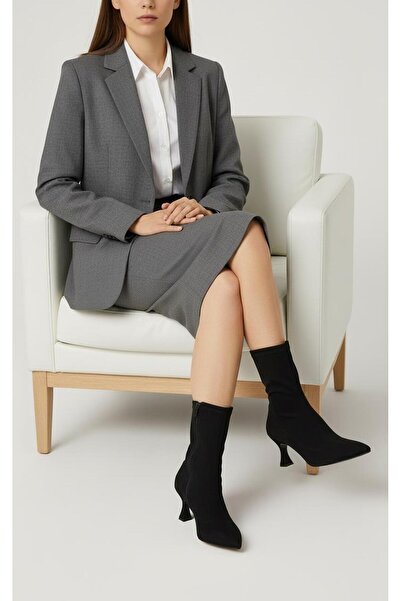 37Numara BÜYÜK NUMARA KADIN STREÇ BOT -41-42-43-44-SİYAH SÜET