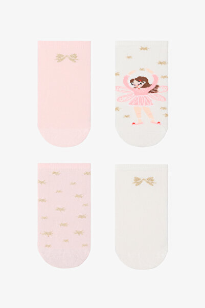 Penti Karışık Renkli Kız Çocuk Ballet Balerin Desenli 4'lü Pamuklu Soket Çorap